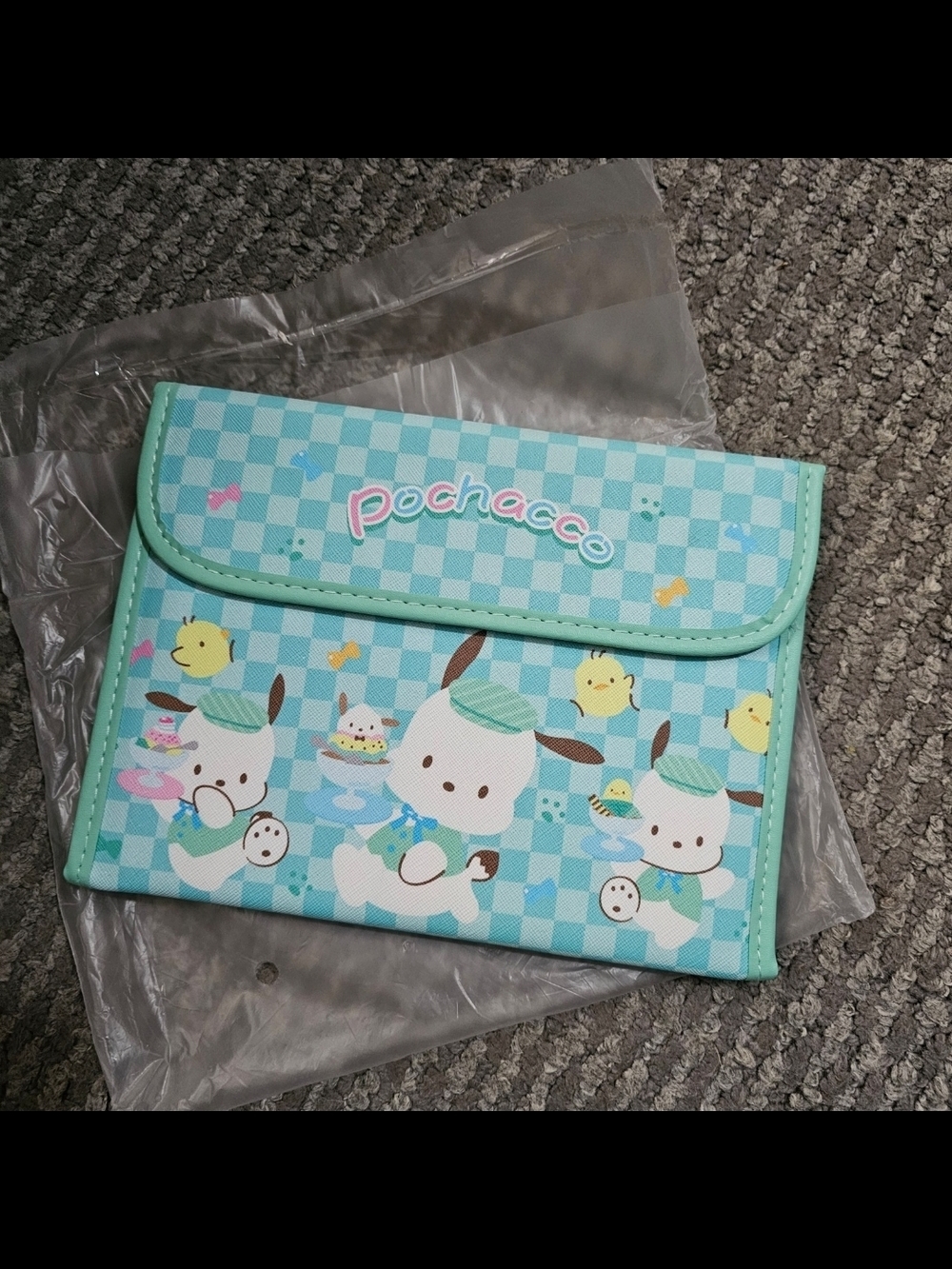 Pochacco Mint Checkerboard Pouch